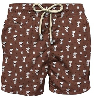 Saint Barth Mc2 Uomo Costume da Bagno Short LIG0003-Snoopy Coffee Poliestere Marrone M