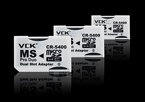 3 x Micro SD TF to Memory Stick MS Pro Duo For PSP 1000/2000 / 3000 Card Dual 2 Slot Adapter Converter CR-5400 CR5400