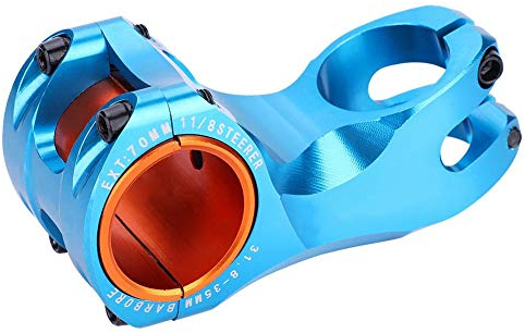 Dwawoo Fahrrad Vorbau, 31.8mm/35mm 17 Grad Mountainbike Fahrradlenker Lenker Vorbauten Ersatz Fahrradlenker Vorbau Zubehör(Blau)