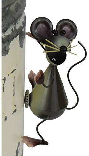 Dekofigur Metall Maus mit Magnet , Gartenfigur , Metallfigur , Blechfigur , 6cm x 6.5cm x 11cm