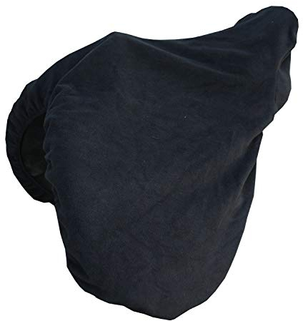 AMKA Sattelschutzbezug Sattelschoner aus Fleece, schwarz Stickerei