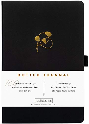 Scribble & Dot® Bullet Journal - Dotted Notizbuch A5 -Koala- Gepunktet Tagebuch - Premium A5 Dickes Papier 160gsm Handgebunden - Perfektes Journal mit Punktraster für Künstler und Kreative