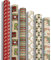 Clairefontaine 211421AMZC - Un Carton De 12 Rouleaux De Papier Cadeau - Papier Kraft Vergé 60g - Dimensions : 2x0,70m - Motif : Kraft, Noël, Boules, Sapins, Cerfs - Emballage Cadeau