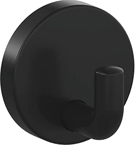 HEWI 477.90B010 90 Mantelhaken 477.90.010 Höhe 50 mm, Tiefe 45 mm, Polyamid tiefschwarz, Farbe: schwarz matt