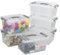 Mayish 6 L Clear Storage Box Plastic with Lids and Handles, 6 Packs