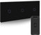 BSEED Smart Lichtschalter 1 Fach 2 wege Dreifach Wifi Smart Lichtschalter arbeitet mit Amazon Alexa and Google Home,Lichtschalter Glas Touchscreen-schalter Schwarz(Nullleiter Erforderlich) 228mm