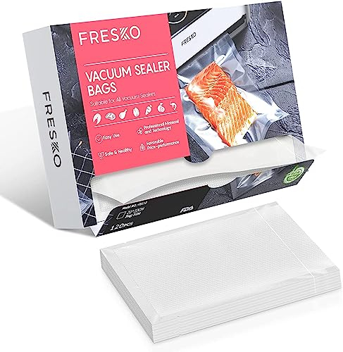 FRESKO Vakuumbeutel, Lebensmittel, 20 x 30 cm, 120 Beutel, geprägt, BPA-frei, Aufbewahrung, Einfrieren und Kochen im Vakuum, BPA-frei, geeignet für alle Vakuummaschinen
