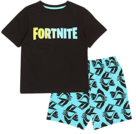 Fortnite-Glühen in den dunklen Jungen Kurzen Pyjamas Set Schwarz/türblich 9-10 Jahre | PS4 PS5 Xbox Gamer Geschenke, Schuljungen PJs, Kinderkleidung, Kinder Geburtstagsgeschenkidee