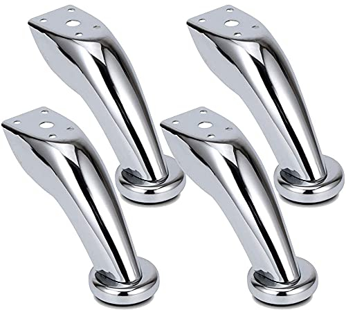 Weyying 4 Pièces Pieds de Meubles, Pieds Canapé Épais Acier Inoxydable, Pieds Chromé, Meubles Armoire Lit Canapé Pieds, pour Canapés, Chaises, Tabourets, Armoires