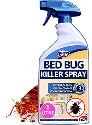 Aviro Bed Bug Killer (1 Litre) - Bed Bug Treatment Spray Approved For Use On Mattresses, Carpets And Hard Surfaces. Professional Strength For Immediate Control And Long Lasting Prevention
