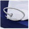 JIANHANG 925 Sterling Silver Daisy Universal Jewelry For Men And Women, Cross Nail Bracelet, Retro Leisure Opening Couple Bracelet Gift Exquisite (Gem Color : Black)