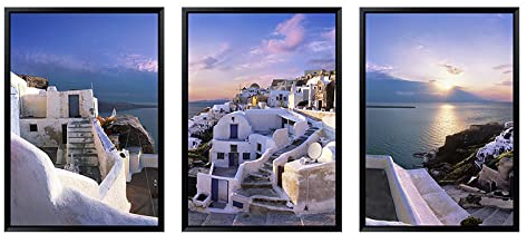 Kunstdruck Triptychon White Island Seascape Frameless Pictures Wall Art Poster Europe Canvas Oil Painting For Home Living Room Decor 60x90cm