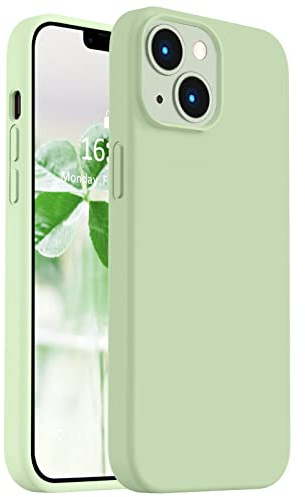 Vooii Compatible with iPhone 14 Case,[Silky Touch Premium Liquid Silicone] [Fit for Battery Charger Cases], Ultra Slim Shockproof Protective Case for iPhone 14 - Matcha