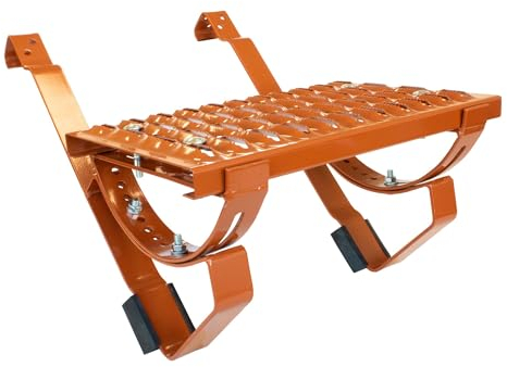 DAPRONA Laufrost Set für gewellte Dachziegel 60cm, Dachtritte für Schornsteinfeger Ziegelrot, inkl. Montagematerial für sichere Dachbegehung