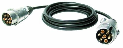 KUNZER VBK 71 Verbindungskabel 2,8 m Metall-Stecker, Anhänger, Lichtsignal | 7-polige Verbindung zw. KFZ, Licht-Übertragung, Anhängeranschlusskabel, Metallsteckern, Traktor