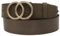 AnnaMatoni Damen Gürtel in weichem Rindsleder mit Doppel O-Ring Schnalle in Gold Nickelfrei 4cm Breit Damen Ledergürtel Echt Leder (Grau 730, TW80-95cm Gesamtlänge)