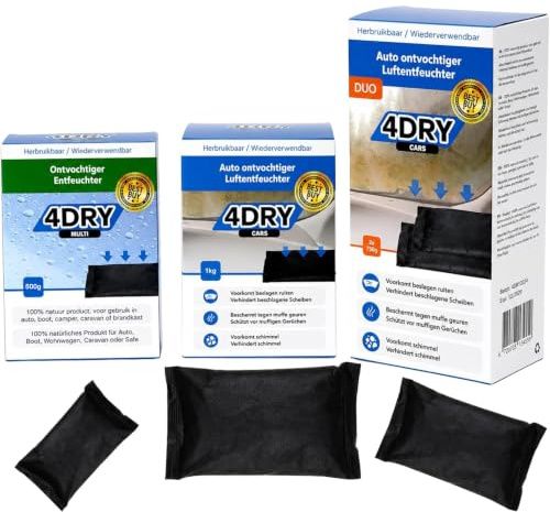 4DRY Feuchtigkeitsabsorber-Set | Bei Feuchte, Geruch & Fensterbeschlag