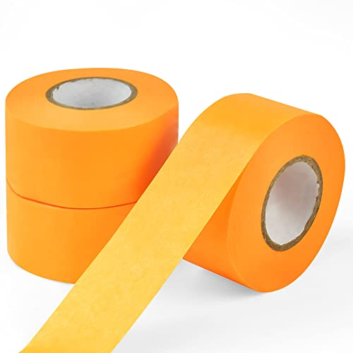 THATSRAD 3 Rollen Goldband Klebeband 40mm Maler Abdeckband Soft Tape Lackieren UV Beständig Lackier Klebeband Lackierband Gold Abklebeband Maler Goldband für Maler/Autolack/Verputzen (40mm*50m)