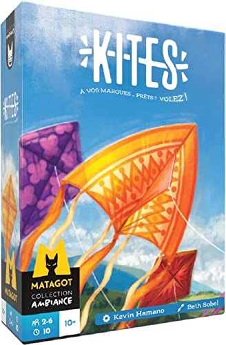 Asmodee - Kites - Jeu de Société Coopératif pour Enfants Dès 10 Ans - Jeu de Cartes et Rapidité - Réalisez Le Plus Beau Spectacle de Cerfs-Volants - 2 À 6 Joueurs - 10 Min - en Français - Matagot