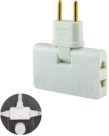 3-in-1 Flachsteckdosenleiste, gültig für Orte ohne Platz (hinter TV, Möbel, Bett), 180° drehbarer Stecker, feuerfestes Material, 1500 W, CE-zertifiziert.