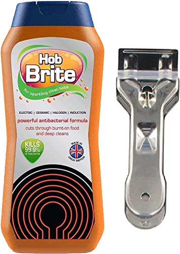 Hob Brite Original Ceramic, Electric, Halogen and Induction Hob Cream Cleaner 300ml & Ceramic Hob Cleaning Tool Kit