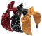 Haarreifen Schleife Breit Haarreifen Vintage Gepunktet Haarband Rockabilly Stirnband Haarschmuck Süß Kopfband für Damen Mädchen (Gelb+Rot+Schwarz)
