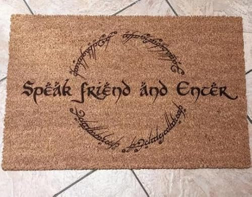 Ecosides Speak Friend and Enter Doormat, Custom Door Mat for Front Door, Personalized Custom Doormat, Lord of The Ring Gift