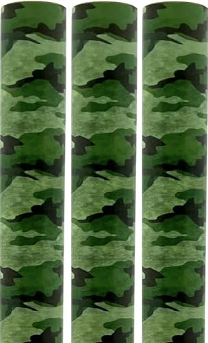 Benza Militär Camouflage Geschenkpapier - Grüner Tarnungslook - 200 x 70 cm - 3 Rollen