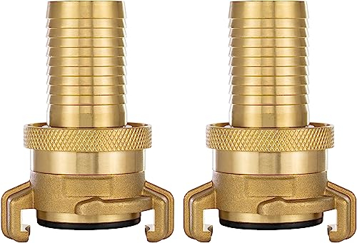 Poppstar Messing Saug- und Hochdruckkupplung, 2 Stück (System Geka Kupplung 1 Zoll Schlauchtülle) mit Dichtung und Kontermutter, für 25mm Schlauch-Innendurchmesser