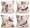 Kissenbezug 45x45cm 4er Set Vintage Blau Vogel Kissenhülle Moderne Samt Dekorative Kissenhülle Outdoor Kissenhuellen Waschbar Deko Sofakissen Zierkissen für Stuhl Bett Garten Schlafzimmer