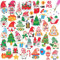 CAYUDEN Diamond Painting Aufkleber, 40pcs 5D Weihnachten Diamant Painting Stickers Kinder DIY Diamond Painting Kit Kinder Weihnachten Diamant Malerei Aufkleber für Christmas Gastgeschenk Dekoration