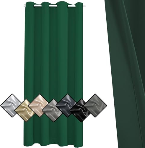 Thermovorhang 300x200cm, Vorhang Kinderzimmer, Blickdicht für Wohnzimmer Schlafzimmer Tür,Grün 1 Stück (HöhexBreite)