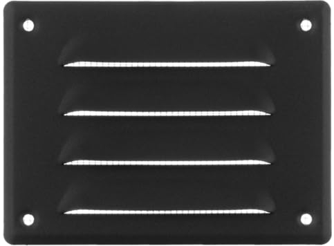 140x105mm / 6x4 inch Anthracite Metal Air Vent Grille Cover with Insect Mesh - Ventilation Cover