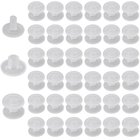 INCREWAY 60 oeillets en plastique, fixation transparente vis Chicago pour reliure rapide de dossiers, compartiments (M5*10)