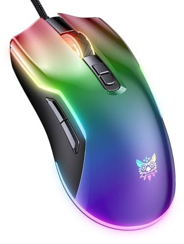 VoltWave Souris de Jeu Filaire, Souris Optique avec Illumination RGB pour Ordinateur Portable/PC, 7 Boutons programmables, Illumination Transparente d'environ 16 Millions de Couleurs