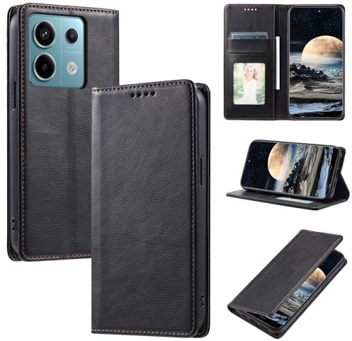 Galafu Cover per Redmi Note 13 PRO 5G, Antiurto Cover a Libro in PU Pelle, Protettiva Portafoglio Custodia con Supporto per Redmi Note 13 PRO 5G, Nero