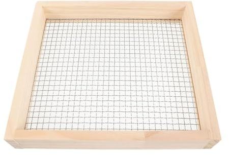 LIGSLN Filtro de filtro de arena de jardín de madera para compost, malla de piedra, colador de tierra para jardín, colador de arena para arena de grava, colador de arena