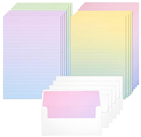 MytaYt (4 Farben) Briefpapiere und Briefumschlag Schreibpapier Set Briefpapier mit Umschlag Briefumschlag Briefpapier Set für Liebesbrief, Briefe, Geschenke(8 Umschläge + 16 Briefbögen)
