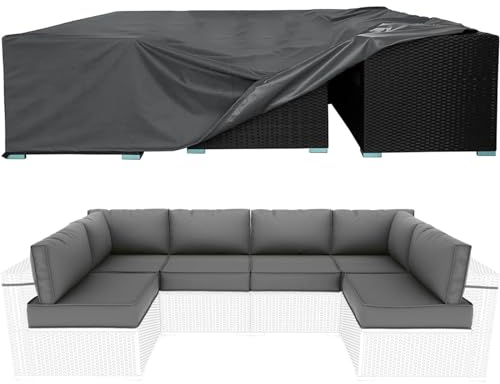 ZHMANLUCK Gartenmöbel-Abdeckung 180x150x75cm/LxWxH Loungesofa Wasserdicht Outdoor Abdeckung für Gartenmöbel, Loungemöbel, 600D Oxford-Gewebe, Terrassenset, Abdeckung