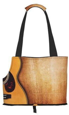 Tragetasche für Haustiere, tragbare Reise-Hundehandtasche mit Sicherheits-Metallschnalle für U-Bahn-Wanderungen, Musikalische Gitarre