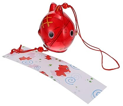 BESPORTBLE Carillons Éoliens en Verre Cloche à Vent du Temple Méduse Pendentif De Voiture Porte Charmes Carillons De Cloche De Poisson Mobile Éolien Décoratif Mer Dehors Un Verre Rouge