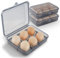 RoseFlower 2Pcs Egg Holder Container, Plastic Egg Storage Box Leakproof Shockproof Protection, Portable Egg Tray Carriage Dispenser for Camping Picnic Travel Kitchen Refrigerator Outdoor, Grey