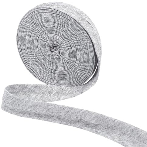 MAYJOYDIY Graues Schrägband Mit Einfacher Faltung 5 m×17mm Schrägband Saumband Polyester Paspelband Quilting Kleidungszubehör Für Teppichkanten DIY Handwerk Nähen Nähen