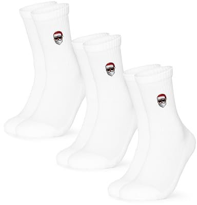 Occulto Damen & Herren Weihnachts Tennissocken 3er Pack (Modell: Claus) Mix3 39-42