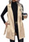 Leder Weste Damen Lang Lederjacke Damen Ärmellos Kunstlederweste Revers Ledermantel Motorradweste Mit Gürtel Übergangsjacke Mantel Winter Herbstjacke Frauen Damen-Westen Casual Trenchcoat