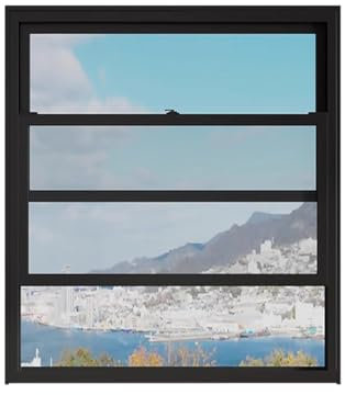 pujindu Finestra di Servizio in Alluminio A Filo, Finestre Mobili A Ghigliottina Singola, Finestre Domestiche Finestre Scorrevoli con Vetro Temperato per Ristorante(23.6x39.4in/60x100cm)