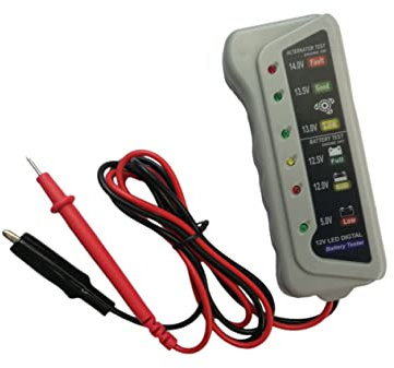 GARVALON Digital Batterietester Mit Batterie Ladesystem-analyser Kfz Batteriemonitor Sicheres Prüfgerät Für Autobatterien Mit Verpolungsschutz Und Schnellmessung