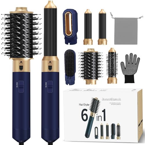 Hair Styler, Airstyler Haarstyler Set mit Rundbürstenföhn, Warmluftbürste, Airflow Lockenstab Automatisch