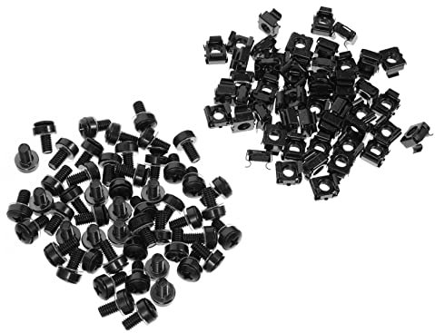 HOMOCONO 50sets Cage Nuts and Screws Cage Nuts and Crown Screws Rack Mount Fasteners for Server Cabinets Easy to Use and Store High-grade Replacement Kit