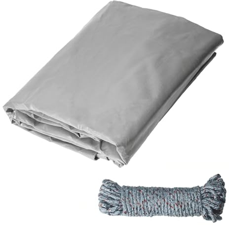 COEWUR Telone 3 x 5 m Telo Grigio Impermeabile con Occhielli 420 g/m² Anti UV Telone Copertura Include 10 Metri di Corda per Piscina Trampolino Gazebo Mobili da Giardino